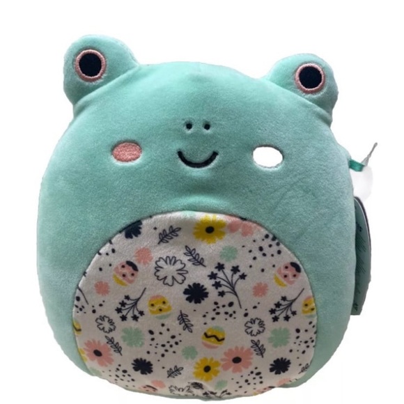 Squishmallows Fritz The Frog Floral Belly 8” Green Plush Stuffed Animal NEW - Picture 1 of 8